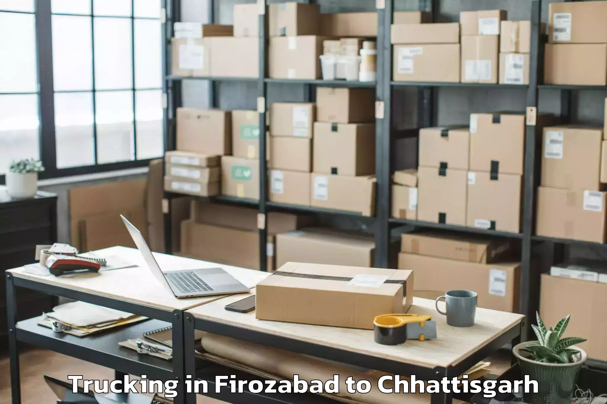 Easy Firozabad to Kondagaon Trucking Booking